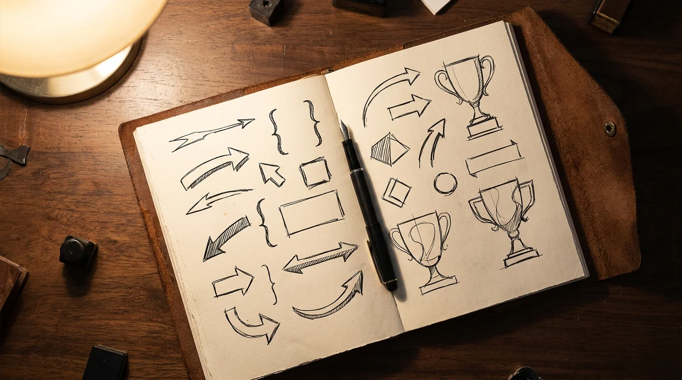 Bettor's Hart Trophy framework summarised in a leather notebook over nine seasons