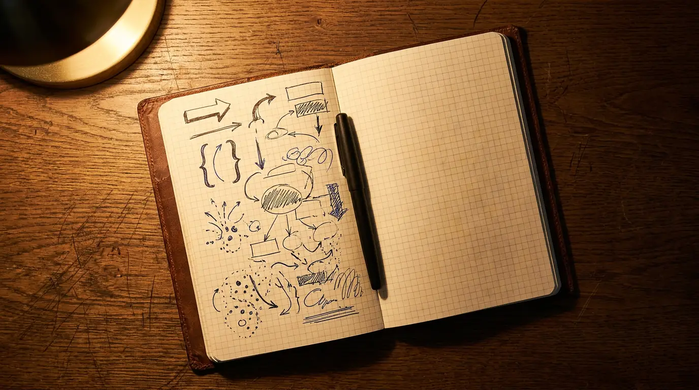 Hockey bettor sketching an alternative puck line framework into a notebook