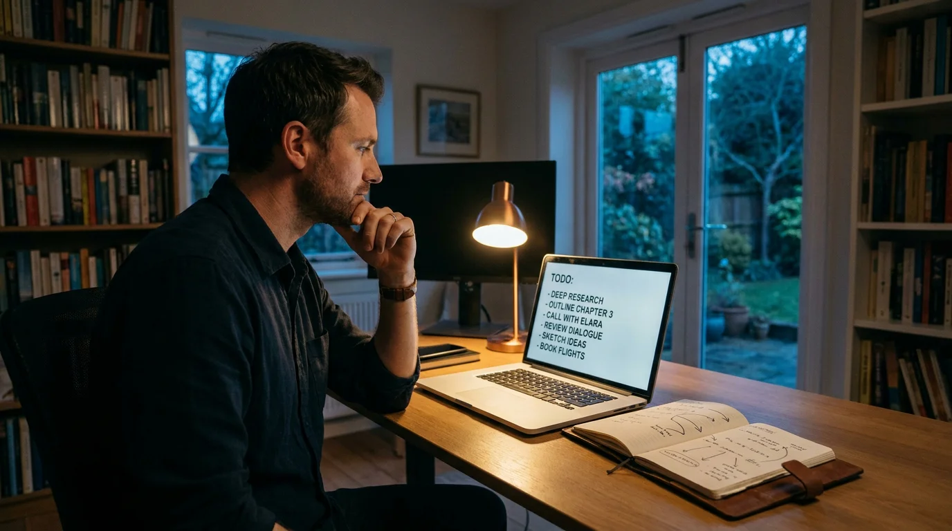 Bettor reviewing the full evening NHL slate on a laptop with notes beside the screen