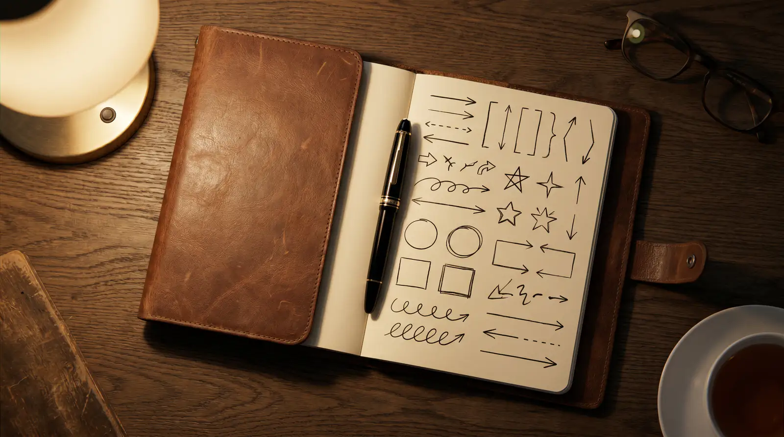 Anytime goal scorer framework summary in a leather notebook for the regular season