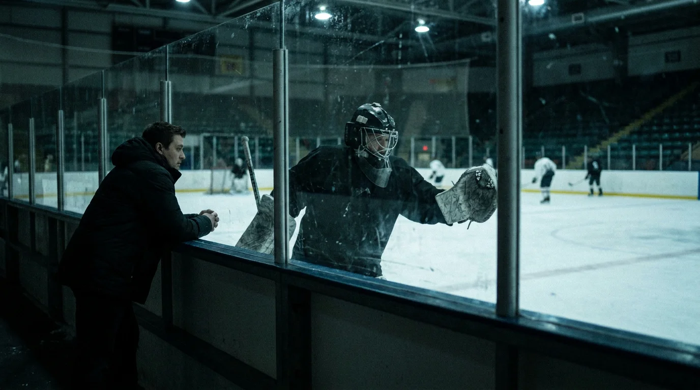 NHL backup goaltender warming up on the ice for a second-night start