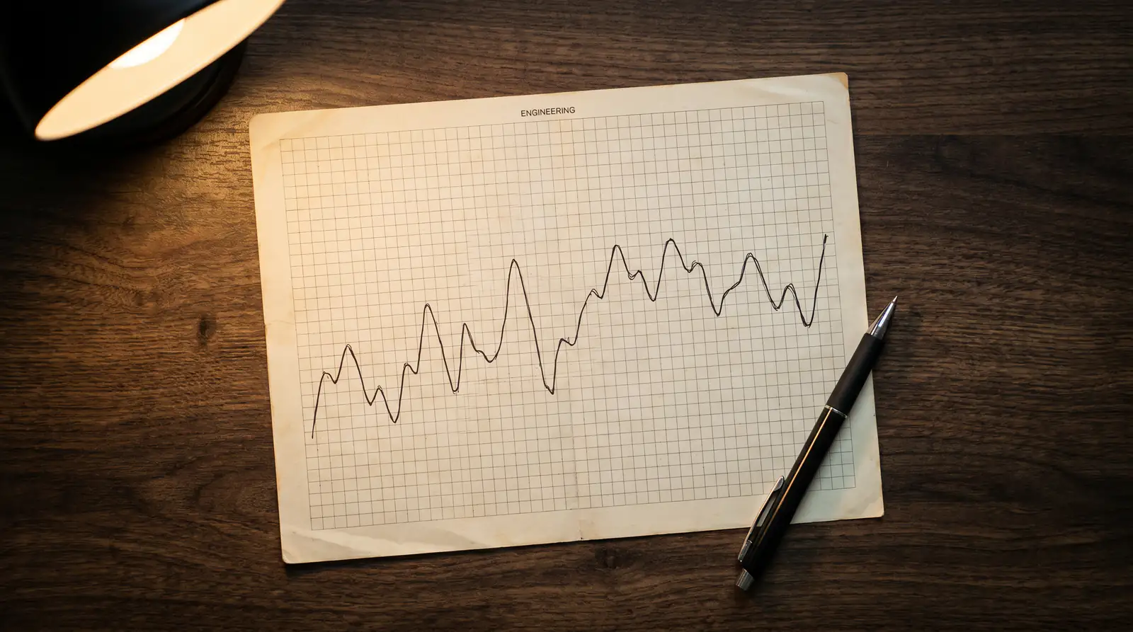 Conceptual workload trend line for an NHL goalie drawn on a notebook page