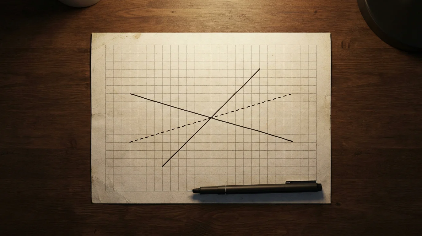 Hand-drawn xG vs actual goals line graph illustrating the analytical gap