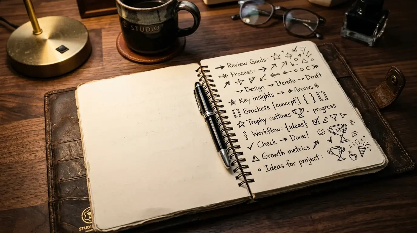 Conn Smythe approach summary in a leather notebook over nine playoff cycles