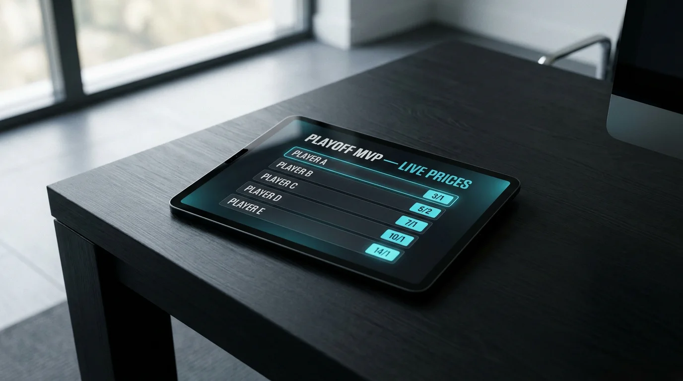 UK sportsbook Conn Smythe Trophy live price market on a tablet screen