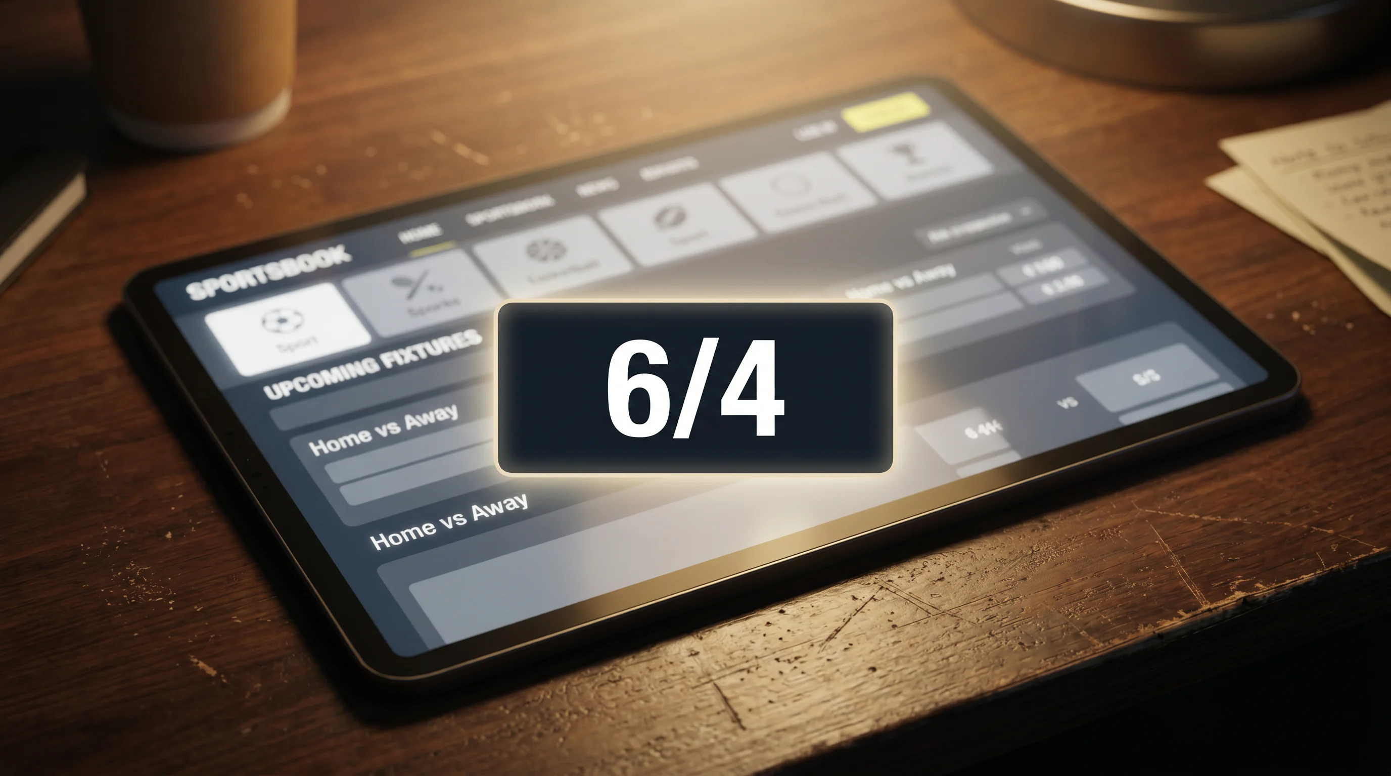 Anatomy of a UK fractional odds badge highlighted on a tablet sportsbook page
