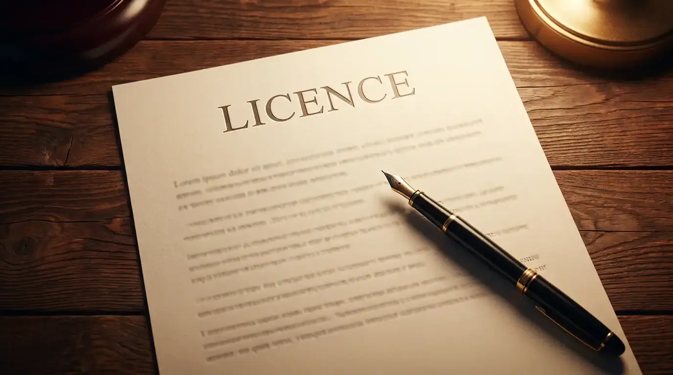 UK Gambling Commission licence document concept on a tidy professional desk