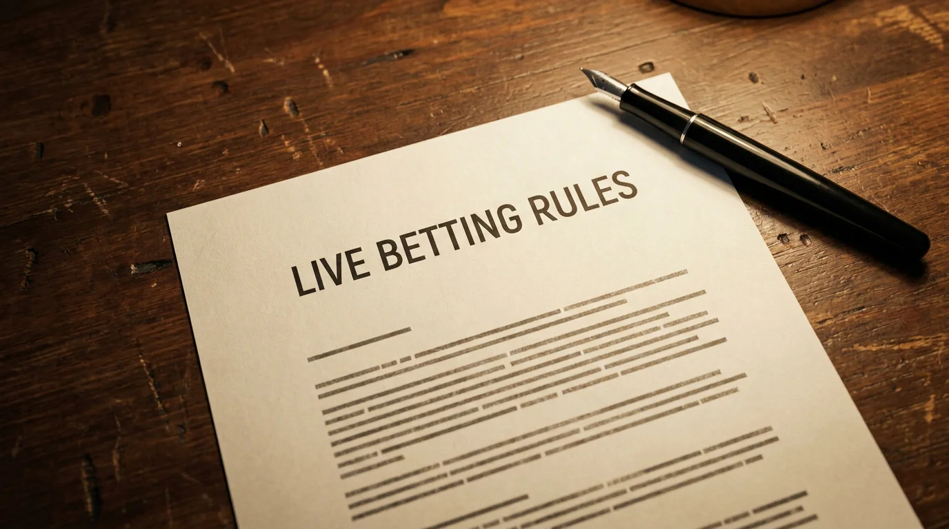 UKGC live betting rules concept document on a clean professional desk