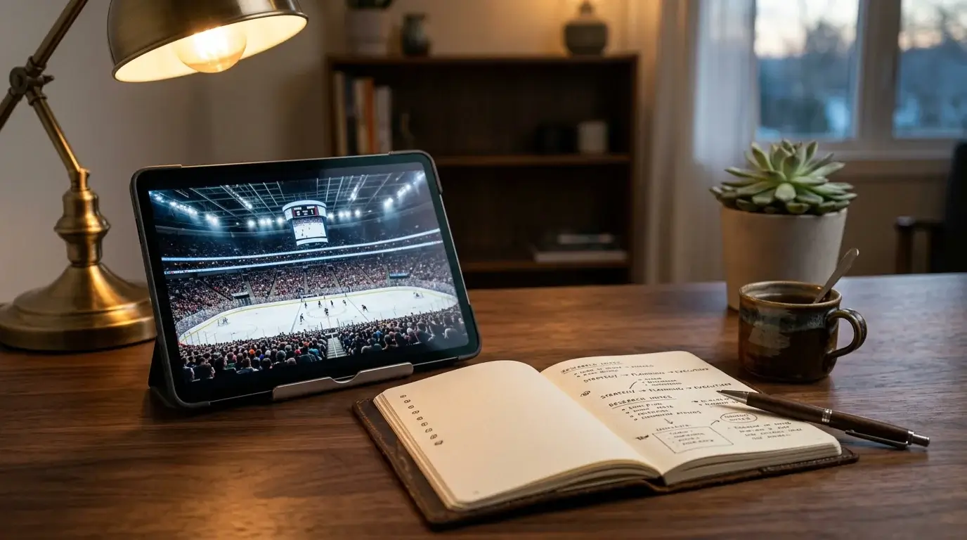 UK pre-match preparation routine with hand-written notes on a calm evening desk