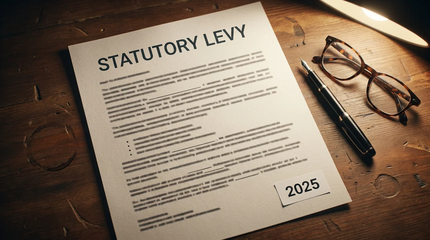 UK statutory levy 2025 policy document concept on a quiet desk
