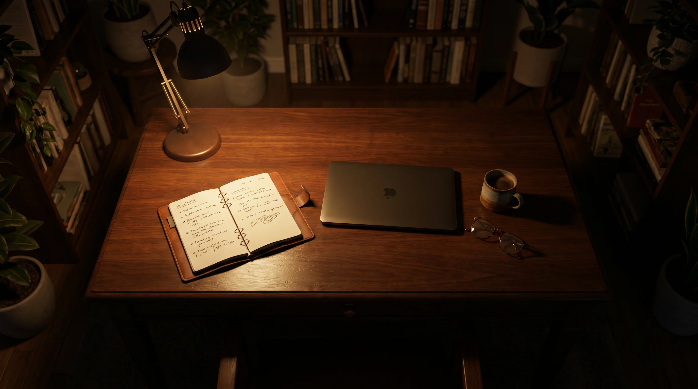 UK time-zone workflow setup on a tidy desk with notebook and notes